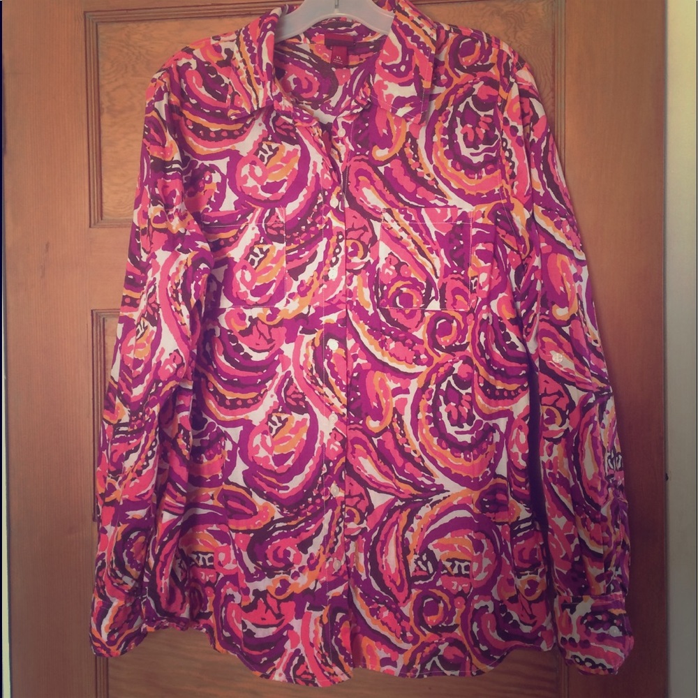 MERONA long sleeve or roll up sleeve blouse. Sz XL